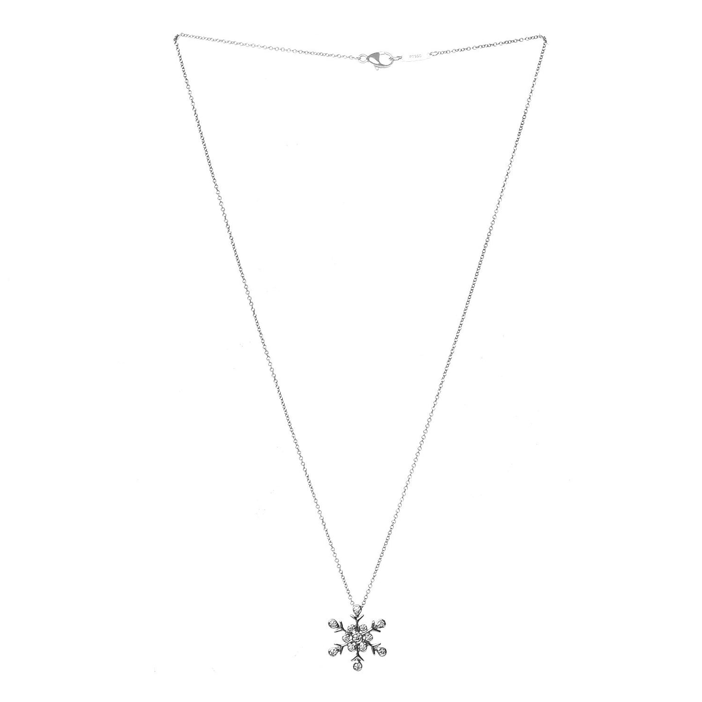 Platinum Diamond Snowflake Pendant Necklace