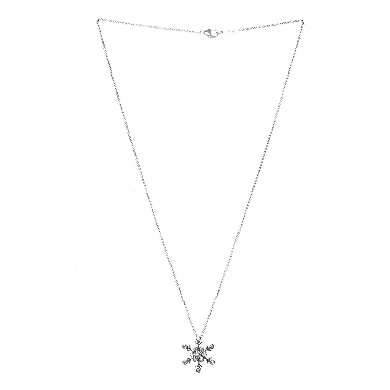 Tiffany Platinum Diamond Snowflake Pendant Necklace 3 of 7