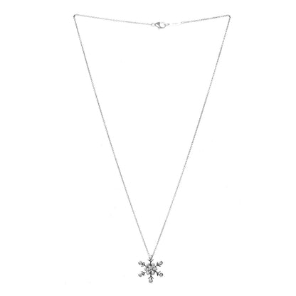 Tiffany Platinum Diamond Snowflake Pendant Necklace 3 of 7