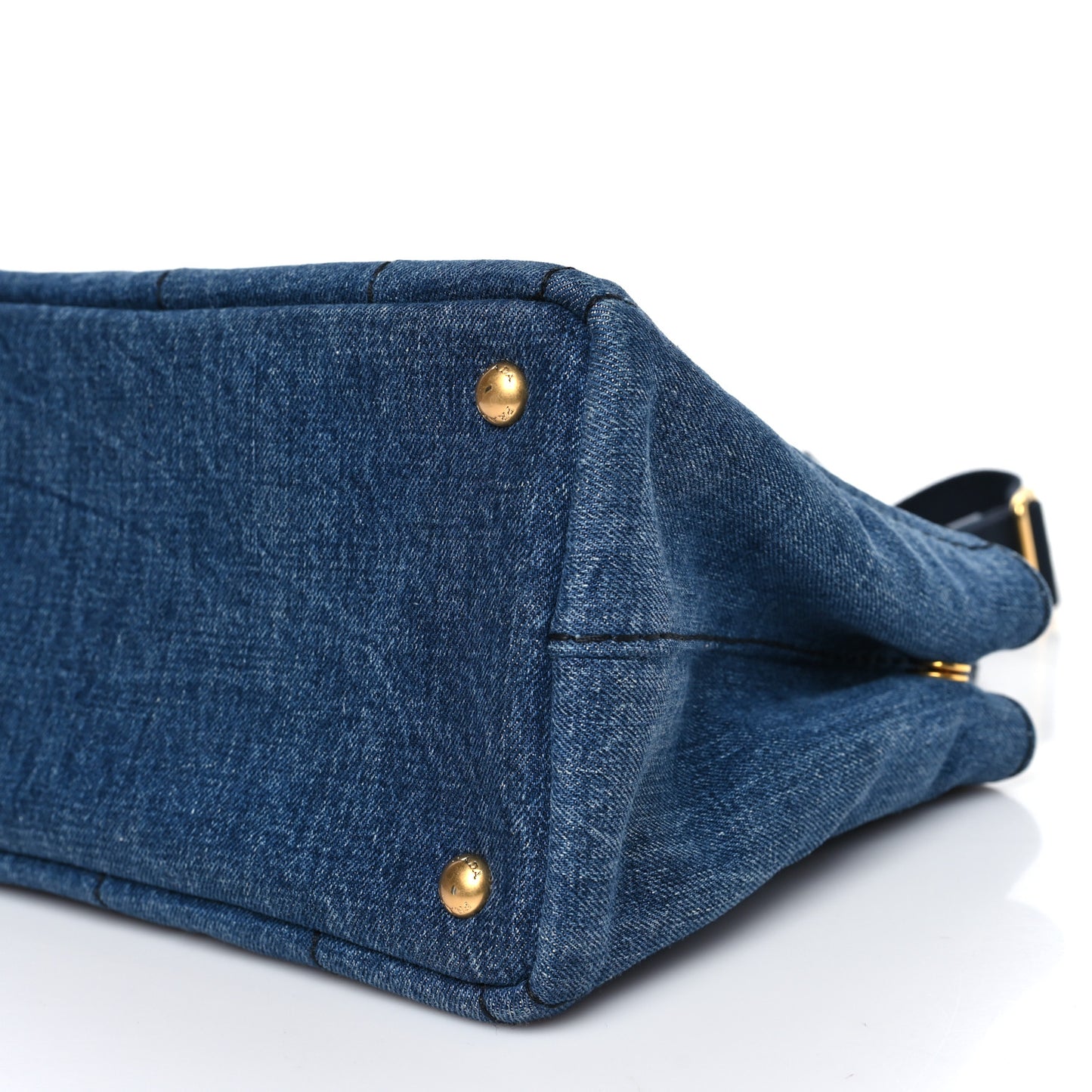 Denim Small Logo Tote Bleu