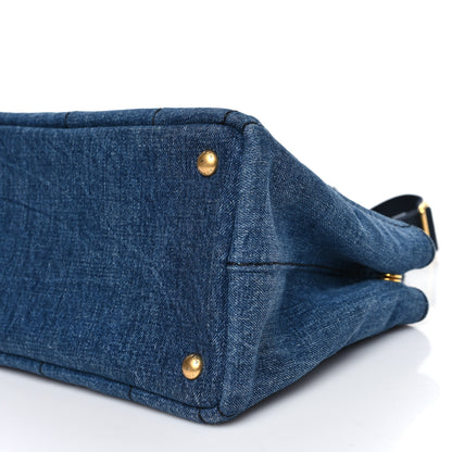 Prada Denim Small Logo Tote Bleu 9 of 9