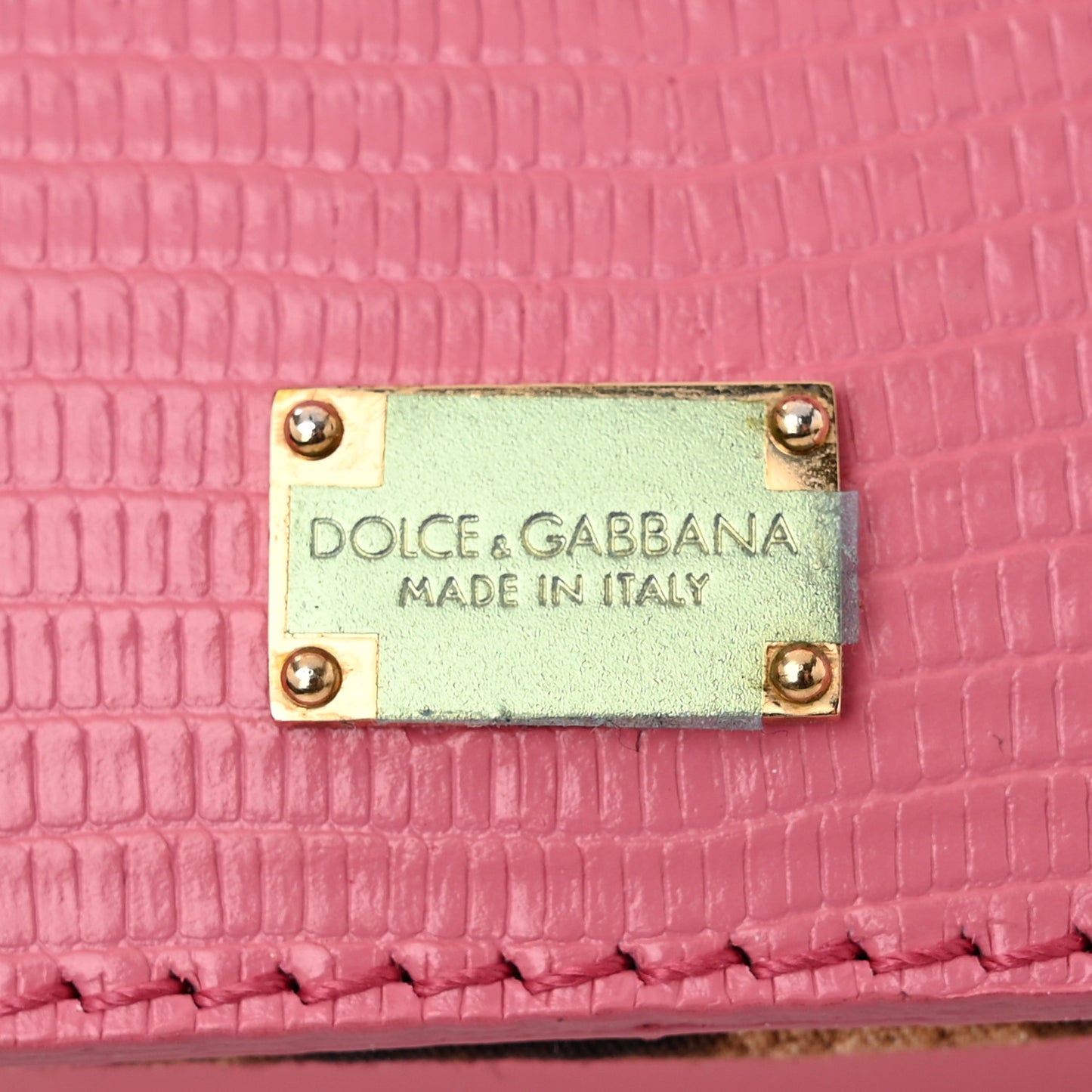 Iguana Calfskin Embossed Medium Miss Sicily Satchel Pink