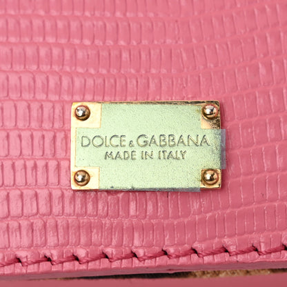 Dolce & Gabbana Iguana Calfskin Embossed Medium Miss Sicily Satchel Pink 7 of 11