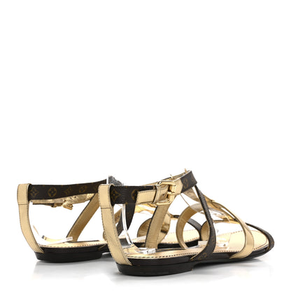 Louis Vuitton Monogram Gladiator Sandals 39.5 Gold 5 of 11
