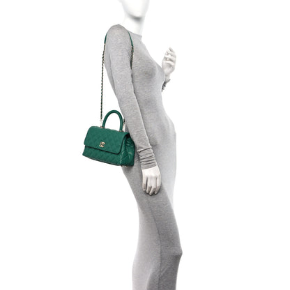 Chanel Caviar Quilted Mini Coco Handle Flap Green 2 of 14