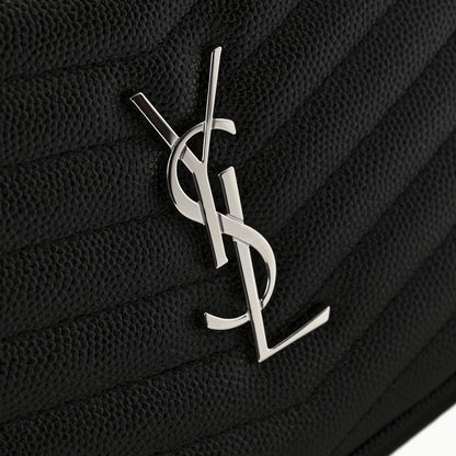 Saint Laurent Grain De Poudre Matelasse Monogram Mini Lou Camera Bag Black 11 of 13