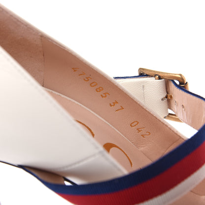 Gucci Malaga Kid Sylvie High Heel Pumps 37 White 10 of 12