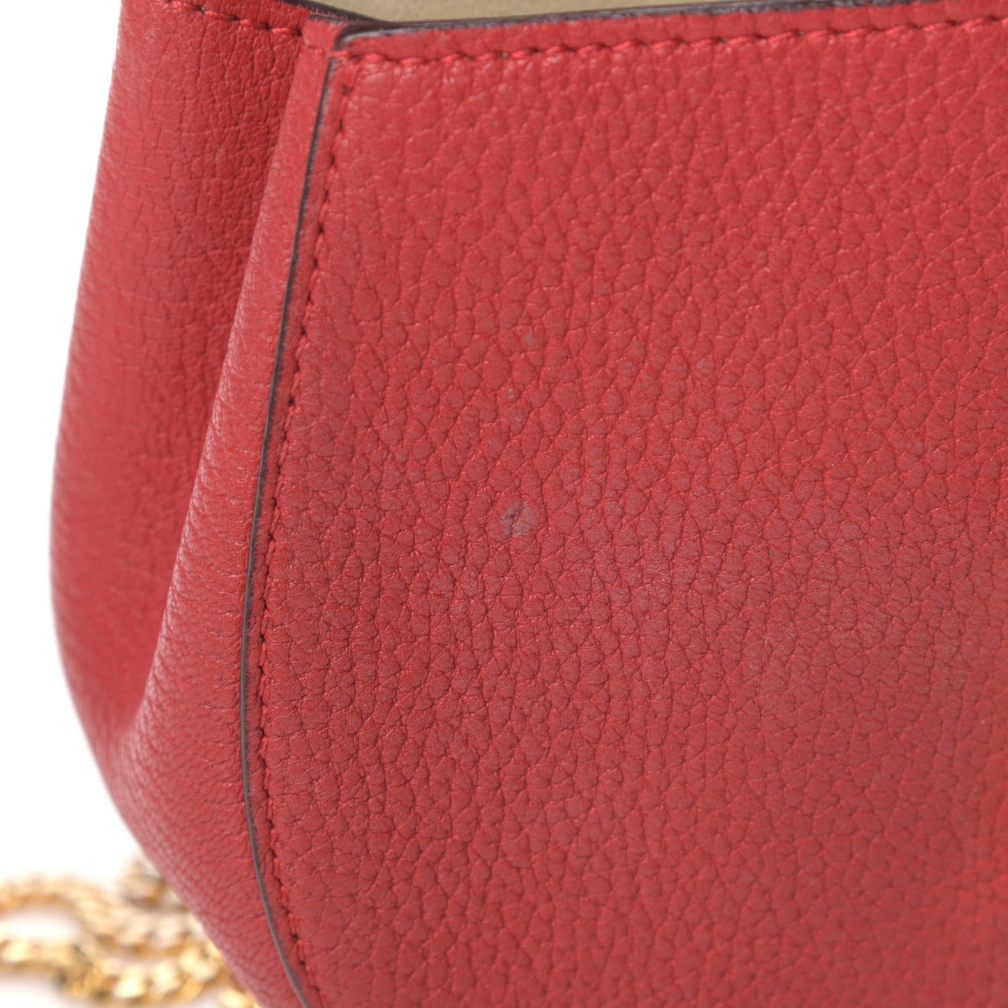 Grained Lambskin Mini Drew Shoulder Bag Intense Red