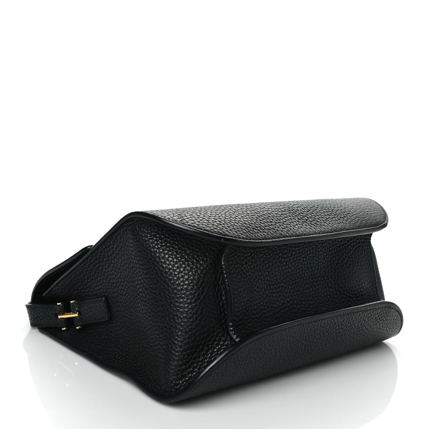 Grained Calfskin Mini T Clasp Tara Crossbody Bag Black