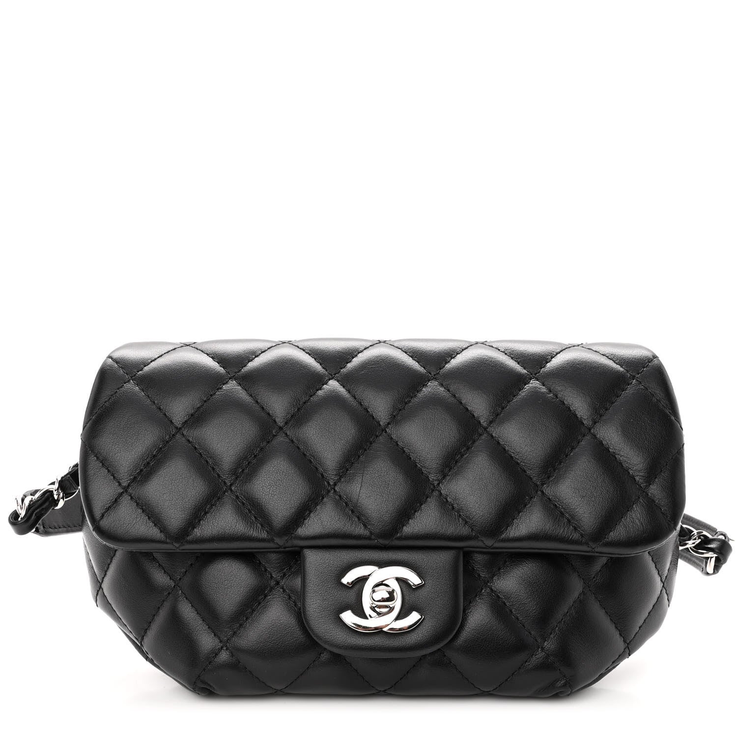Chanel Calfskin Quilted CC Uniform Flap Belt Bag Black 1 of 9