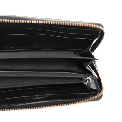 Gucci Calfskin Matelasse GG Marmont Zip Around Wallet Black 5 of 15