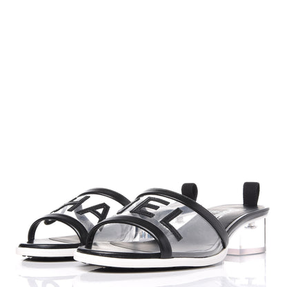 Chanel PVC Lambskin Logo Mules 39 Black 3 of 9