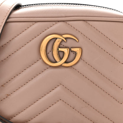 Gucci Calfskin Matelasse Mini GG Marmont Chain Shoulder Bag Porcelain Rose 8 of 13