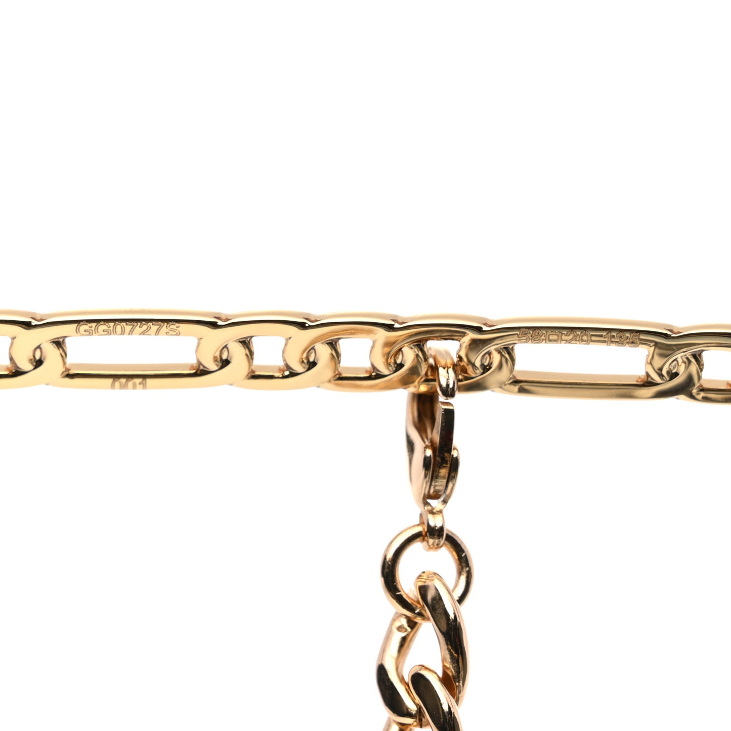 Aviator Charm Chain Sunglasses GG0727S Gold