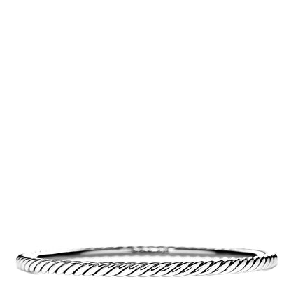 David Yurman Sterling Silver Cable Bangle Bracelet 1 of 3