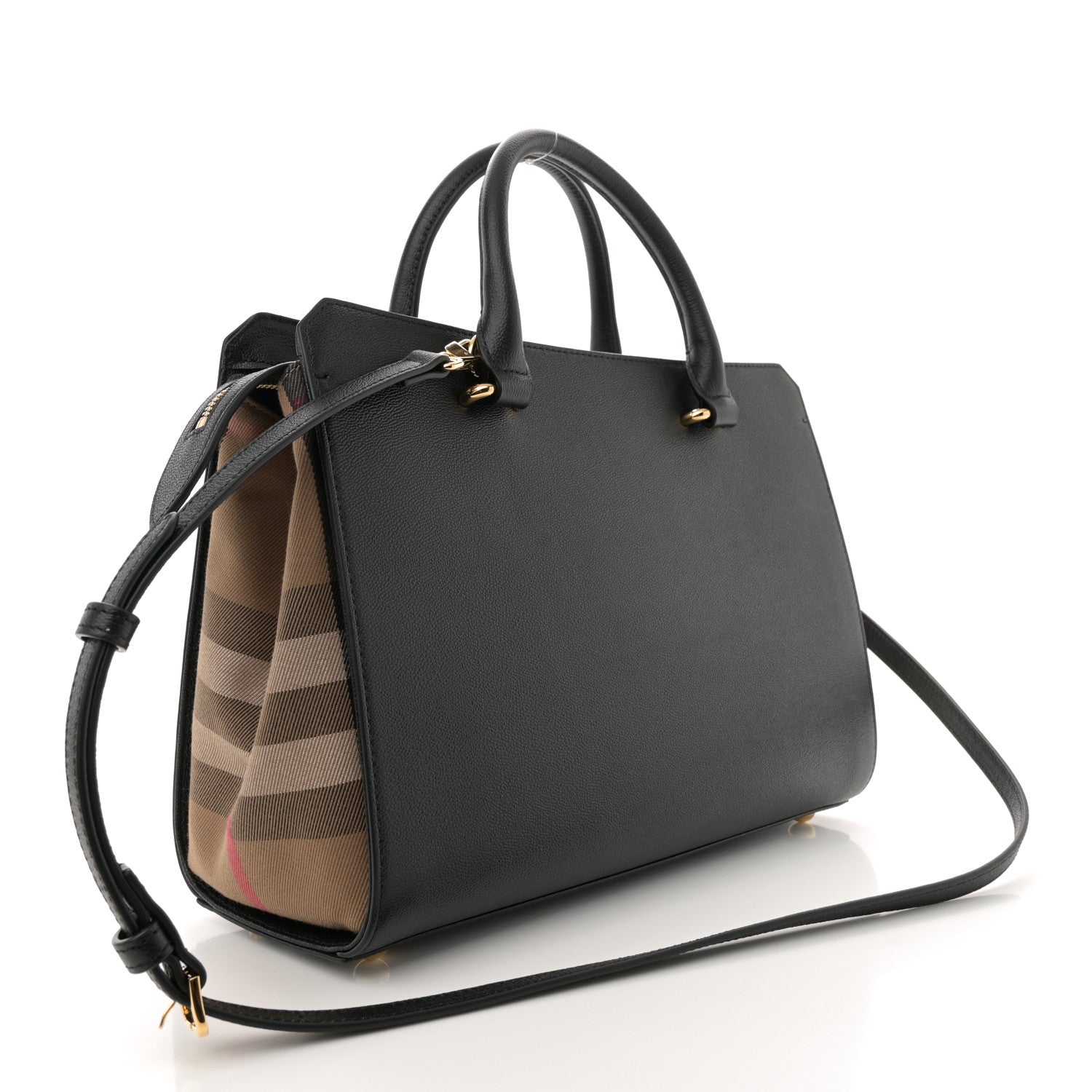 Burberry Calfskin Mega Check Small Banwell Tote Black 3 of 9