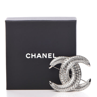 Chanel Baguette Crystal CC Brooch Silver 5 of 5