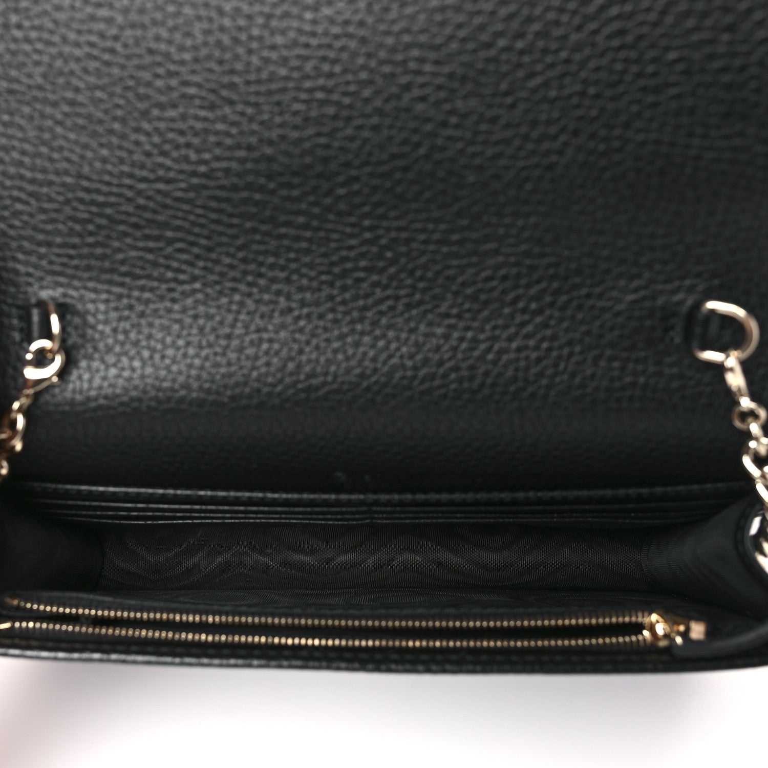 Gucci Pebbled Calfskin Soho Wallet On Chain Black 5 of 8