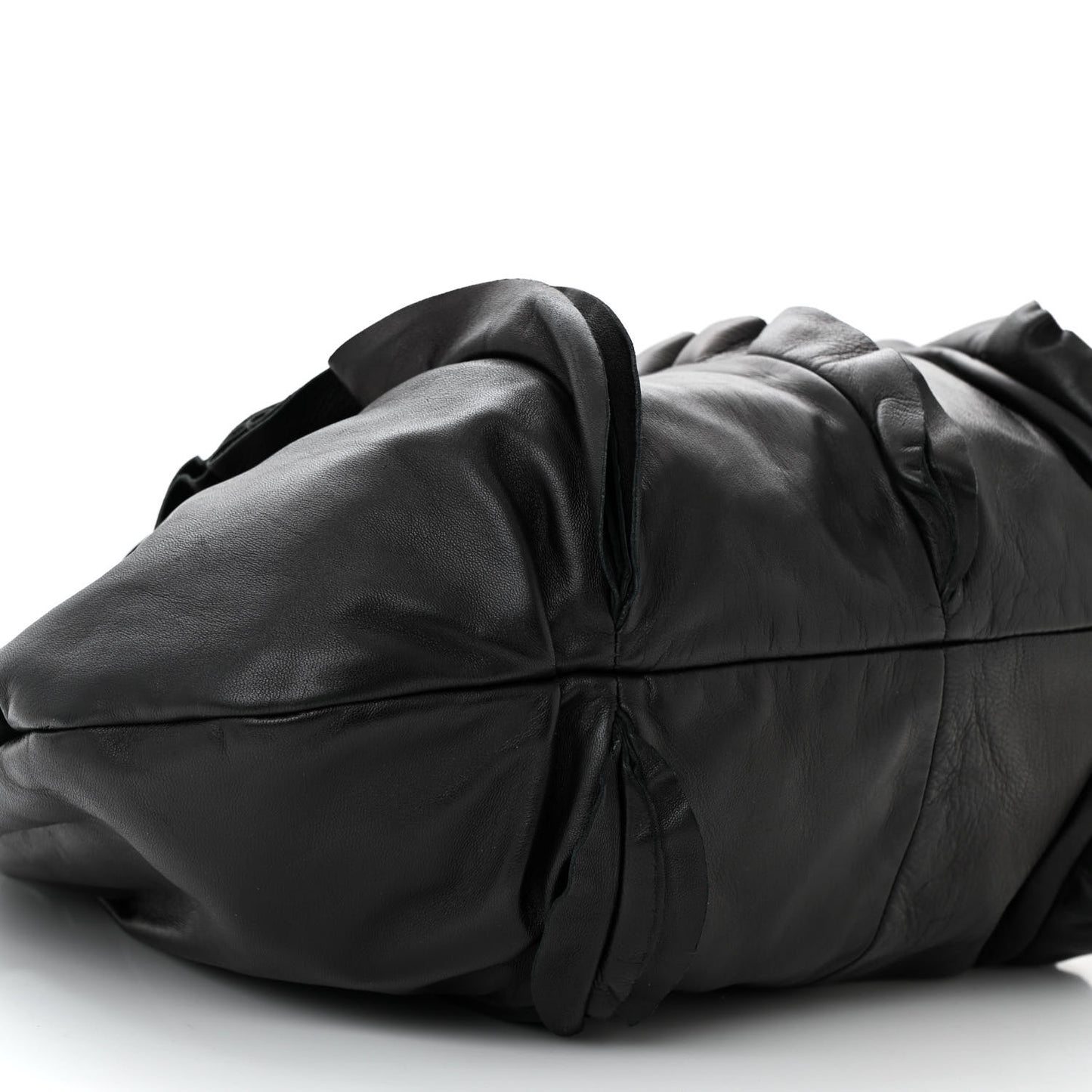 Nappa Ruffle Hobo Black