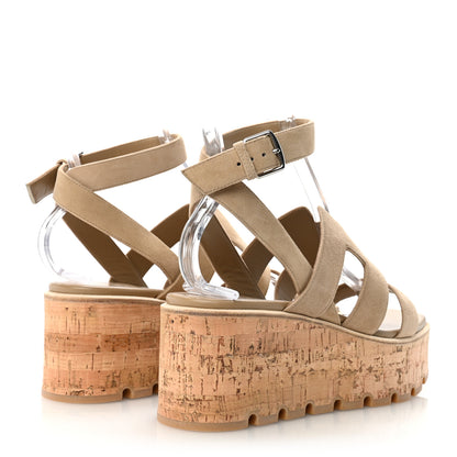 Saint Laurent Suede Goatskin Cork Havana 30 Sandals 40 Beige Argile 5 of 10
