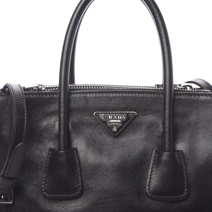Prada Glace Calf Small Twin Pocket Tote Black 8 of 10