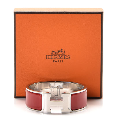 Hermes Enamel Wide Clic Clac H Bracelet PM Red 3 of 4