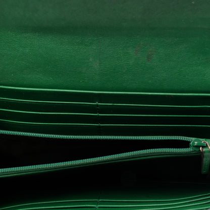 Gucci Shade Lux Calfskin Interlocking G Continental Wallet Turtle Green 3 of 5