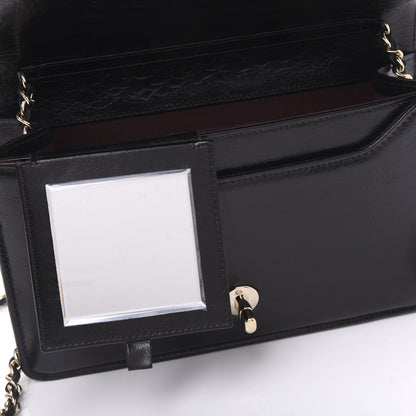 Chanel Glazed Crackled Calfskin Wallet On Chain WOC Black 9 of 11