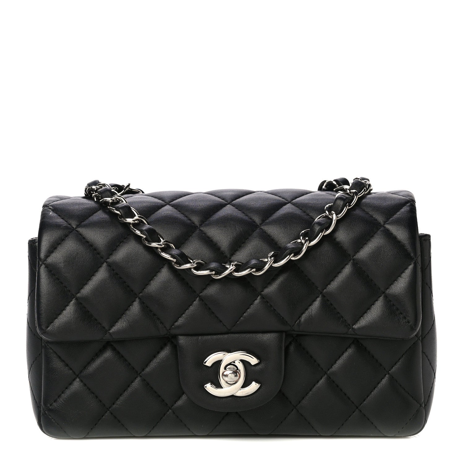 Chanel Lambskin Quilted Mini Rectangular Flap Black 1 of 12