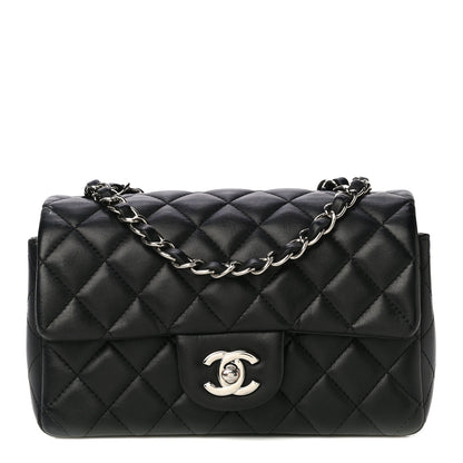 Chanel Lambskin Quilted Mini Rectangular Flap Black 1 of 12