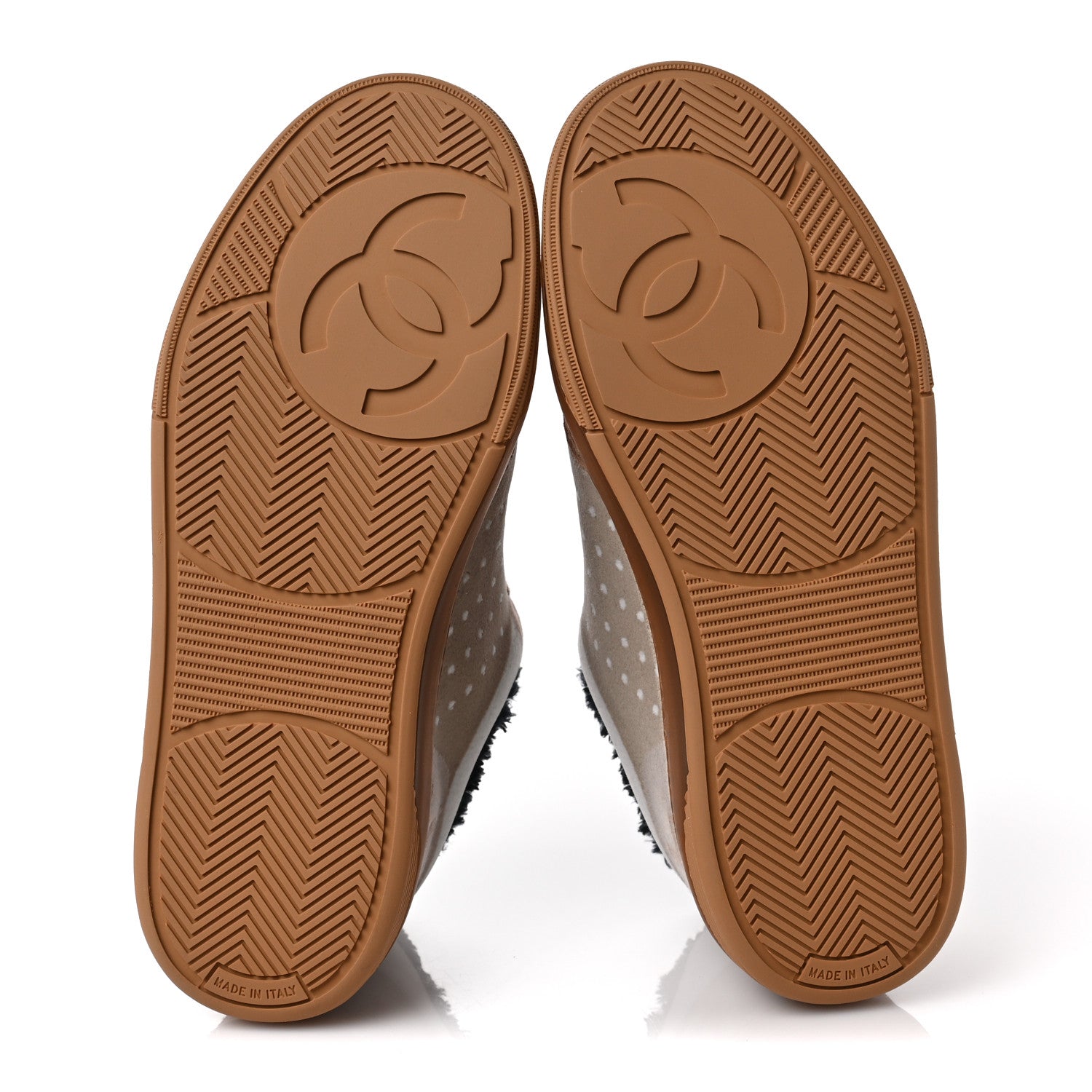 Chanel Fabric Suede Calfskin Logo Sneakers 36 Light Beige 5 of 7
