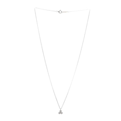 Tiffany Platinum Diamond Three Stone Pendant Necklace 3 of 5