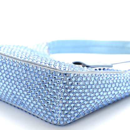 Prada Satin Crystal Mini Re-Edition 2000 Bag Celeste 9 of 12