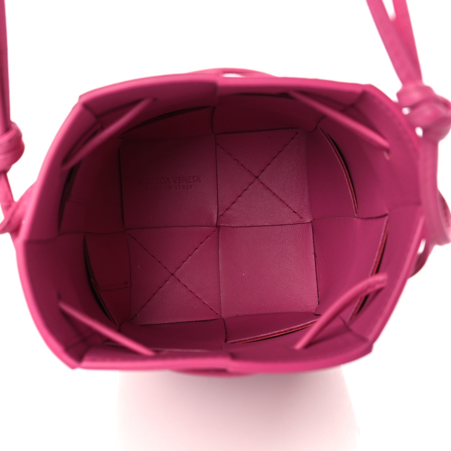 Bottega Veneta Patent Maxi Intrecciato Mini Cassette Bucket Bag Pink 5 of 9