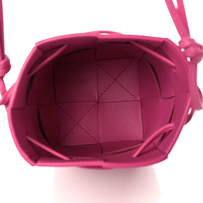 Bottega Veneta Patent Maxi Intrecciato Mini Cassette Bucket Bag Pink 5 of 9