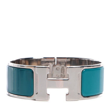 Hermes Enamel Clic Clac H Wide Bracelet PM Indian Bleu 1 of 5