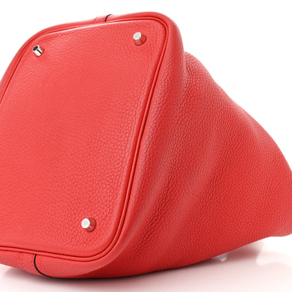 Hermes Taurillon Clemence Picotin Lock 22 MM Rouge Pivoine 10 of 10