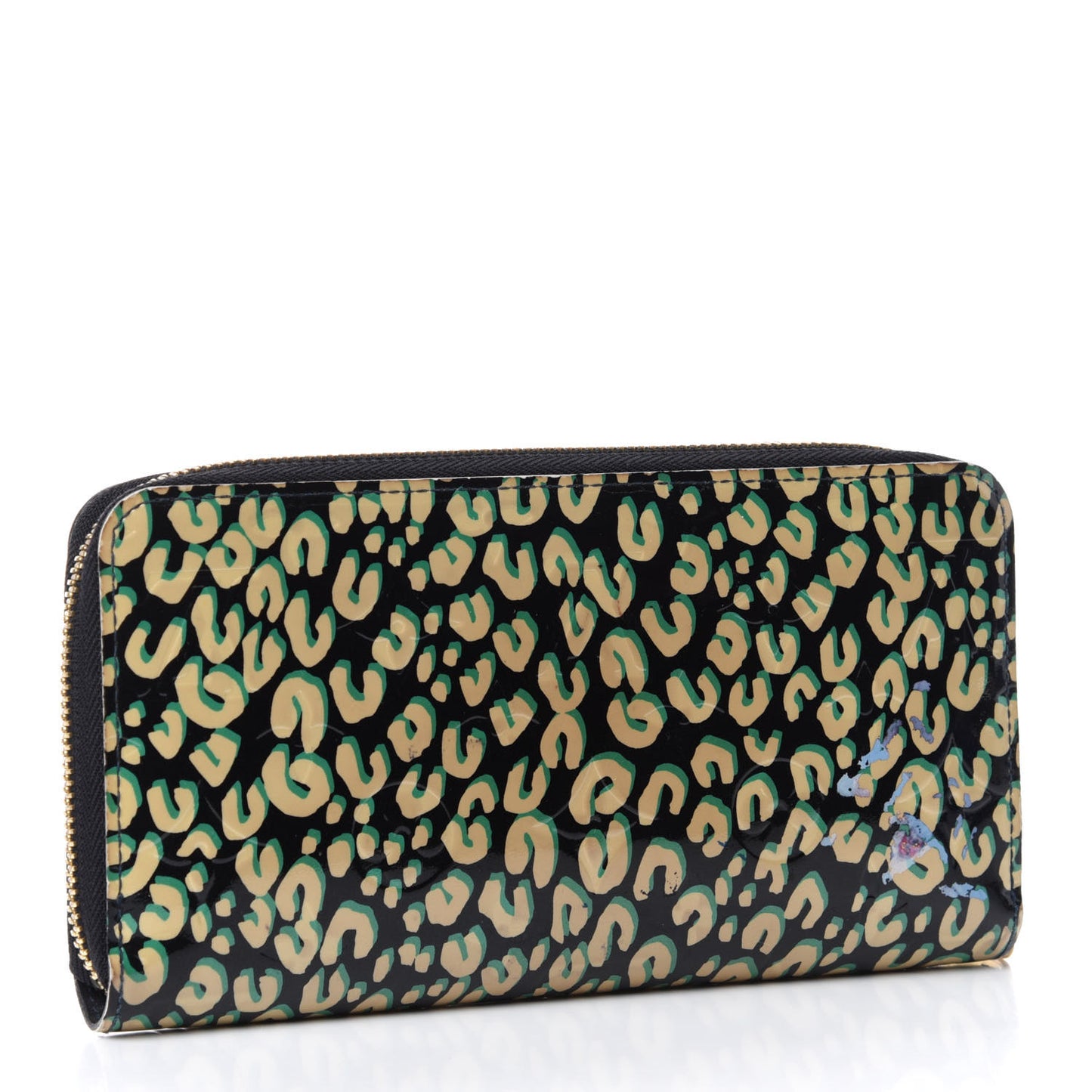 Vernis Leopard Zippy Wallet Blue Infini