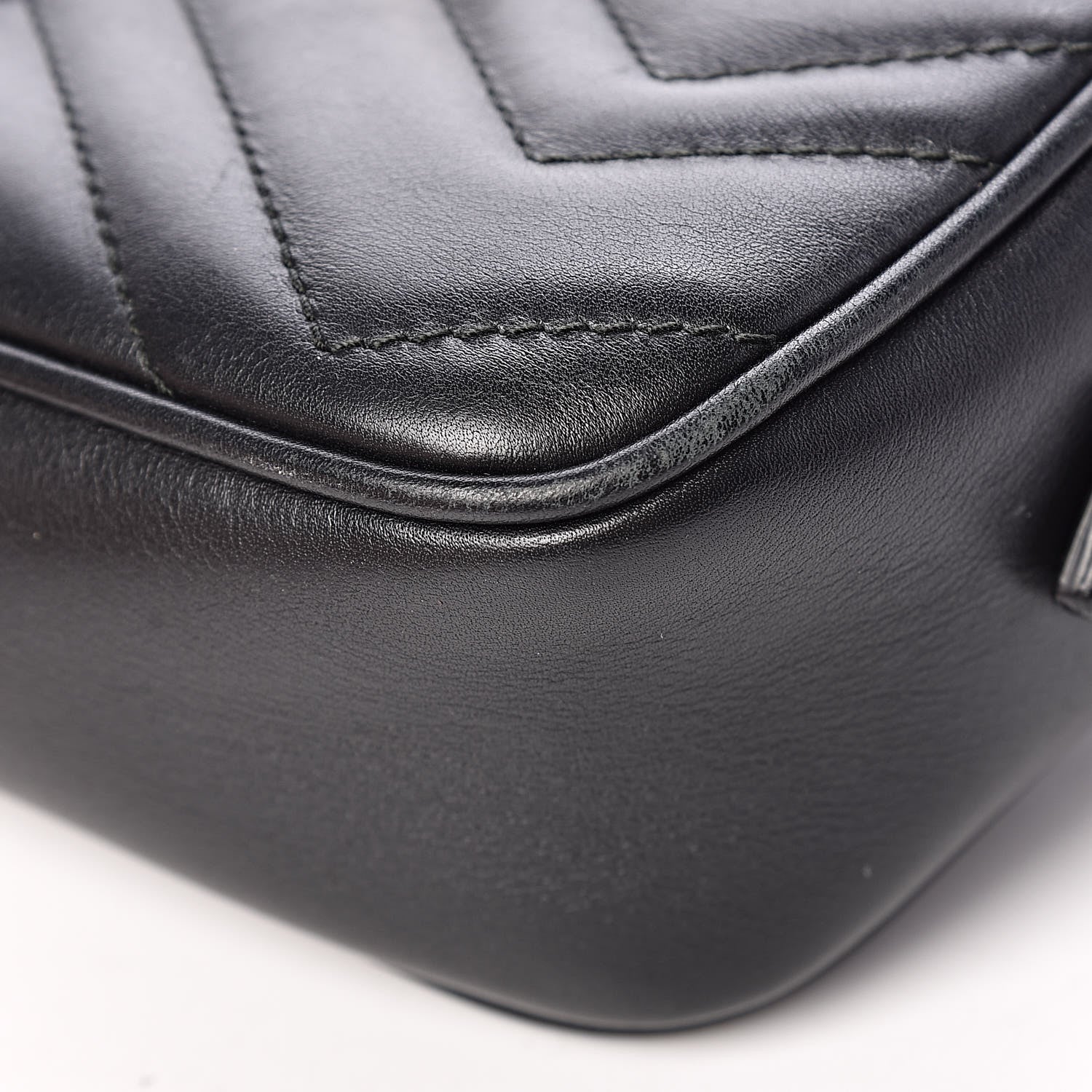 Gucci Calfskin Matelasse Mini GG Marmont Chain Shoulder Bag Black 12 of 12