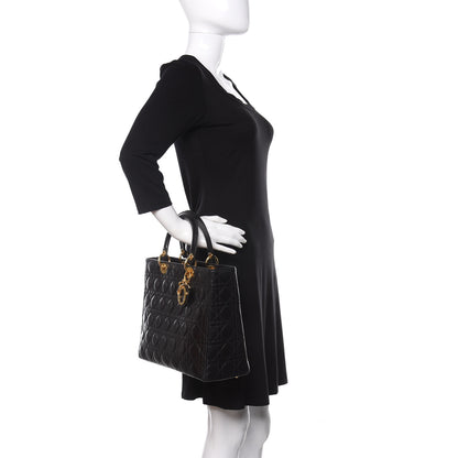 Christian Dior Lambskin Cannage Large Lady Dior Black 2 of 11