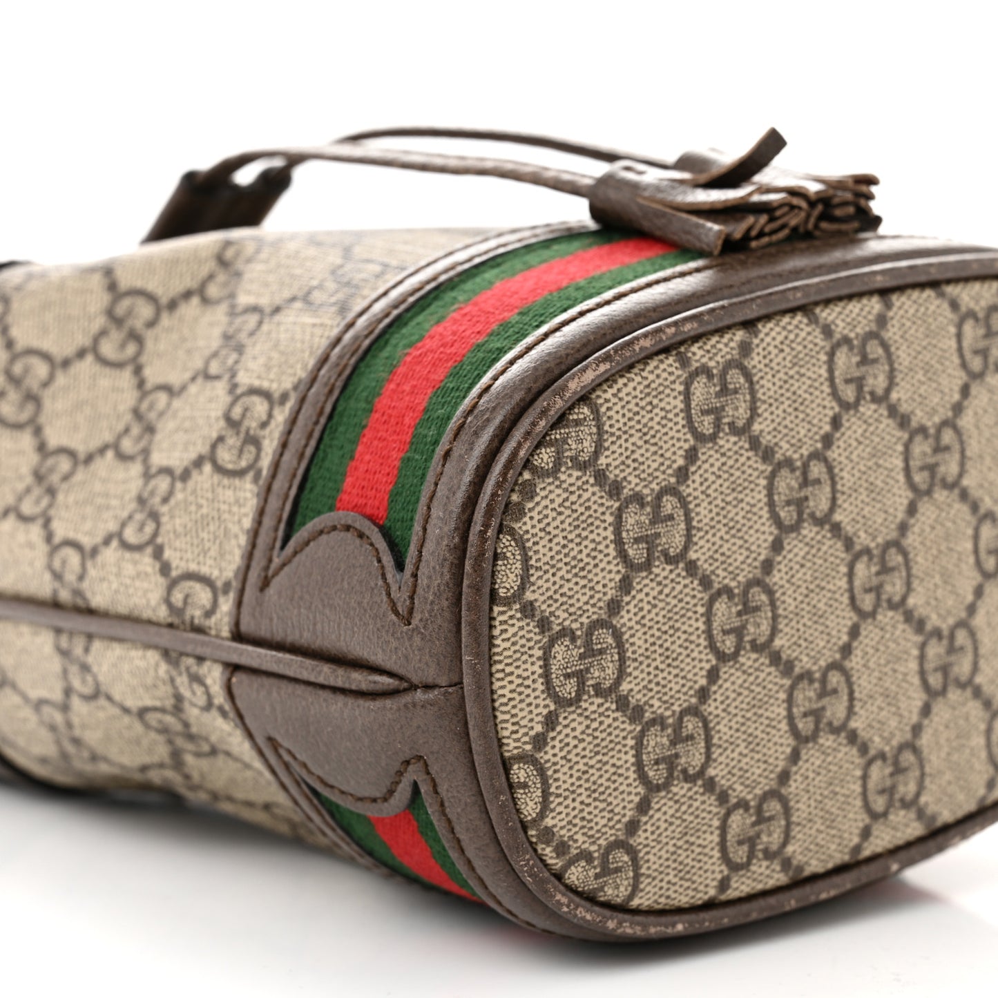 GG Supreme Monogram Web Mini Ophidia Bucket Bag Brown