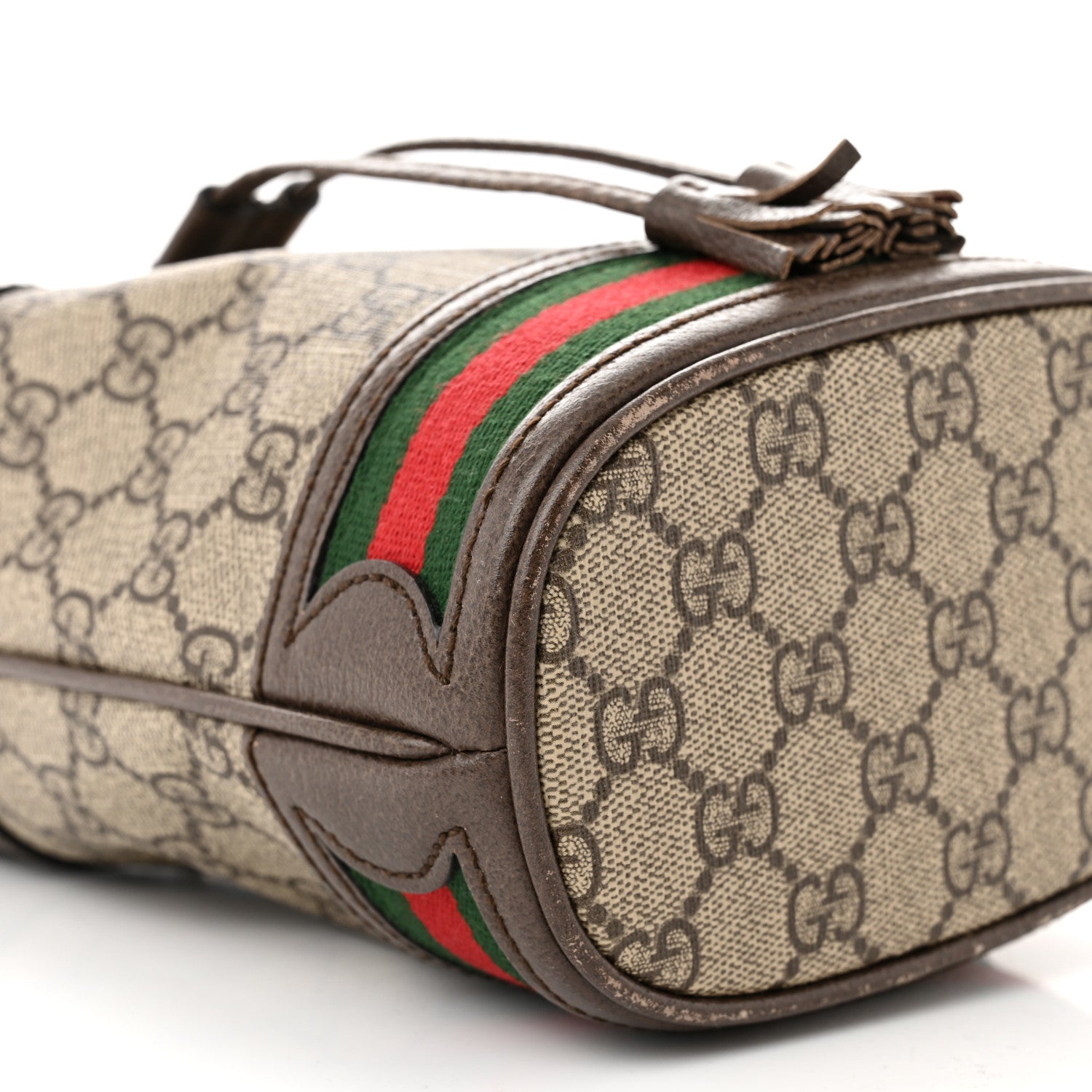 Gucci GG Supreme Monogram Web Mini Ophidia Bucket Bag Brown 9 of 12