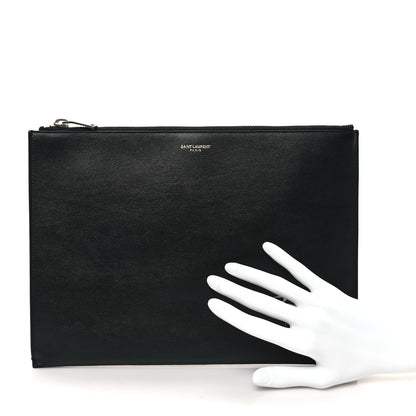 Saint Laurent Smooth Calfskin Flamingo Document Holder Black 2 of 12