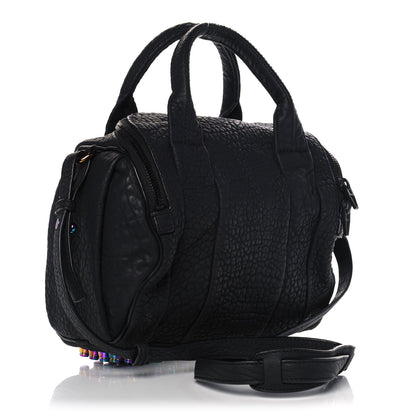 Alexander Wang Pebbled Lambskin Rockie Black Iridescent Hardware 2 of 13