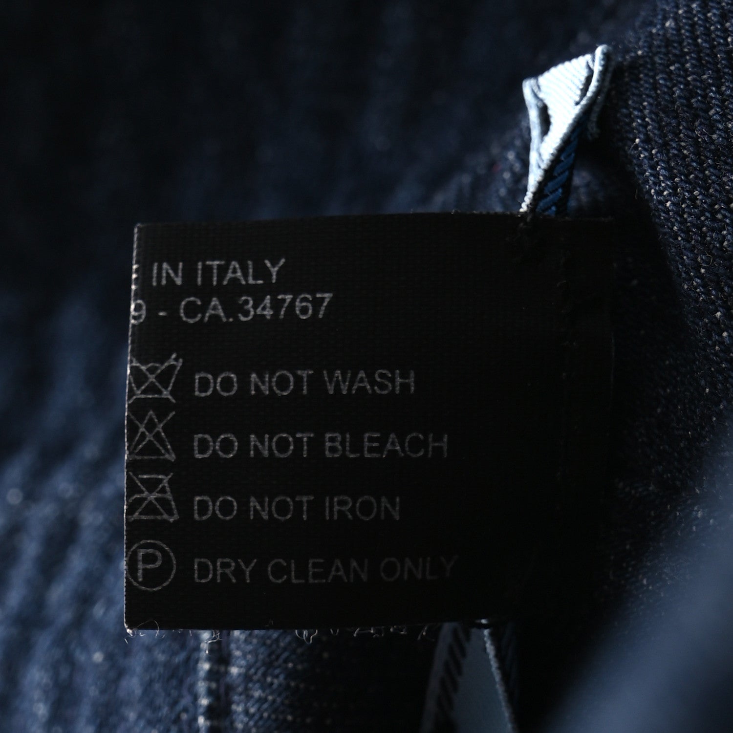 Prada Nylon Denim Metal Triangle Logo Bucket Hat S Black 9 of 9