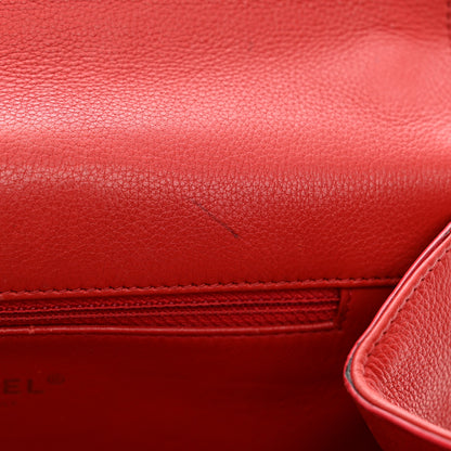 Chanel Calfskin Chevron Quilted Casual Trip Flap Red 10 of 14