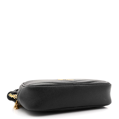Saint Laurent Grain De Poudre Matelasse Monogram Mini Lou Camera Bag Black 4 of 12