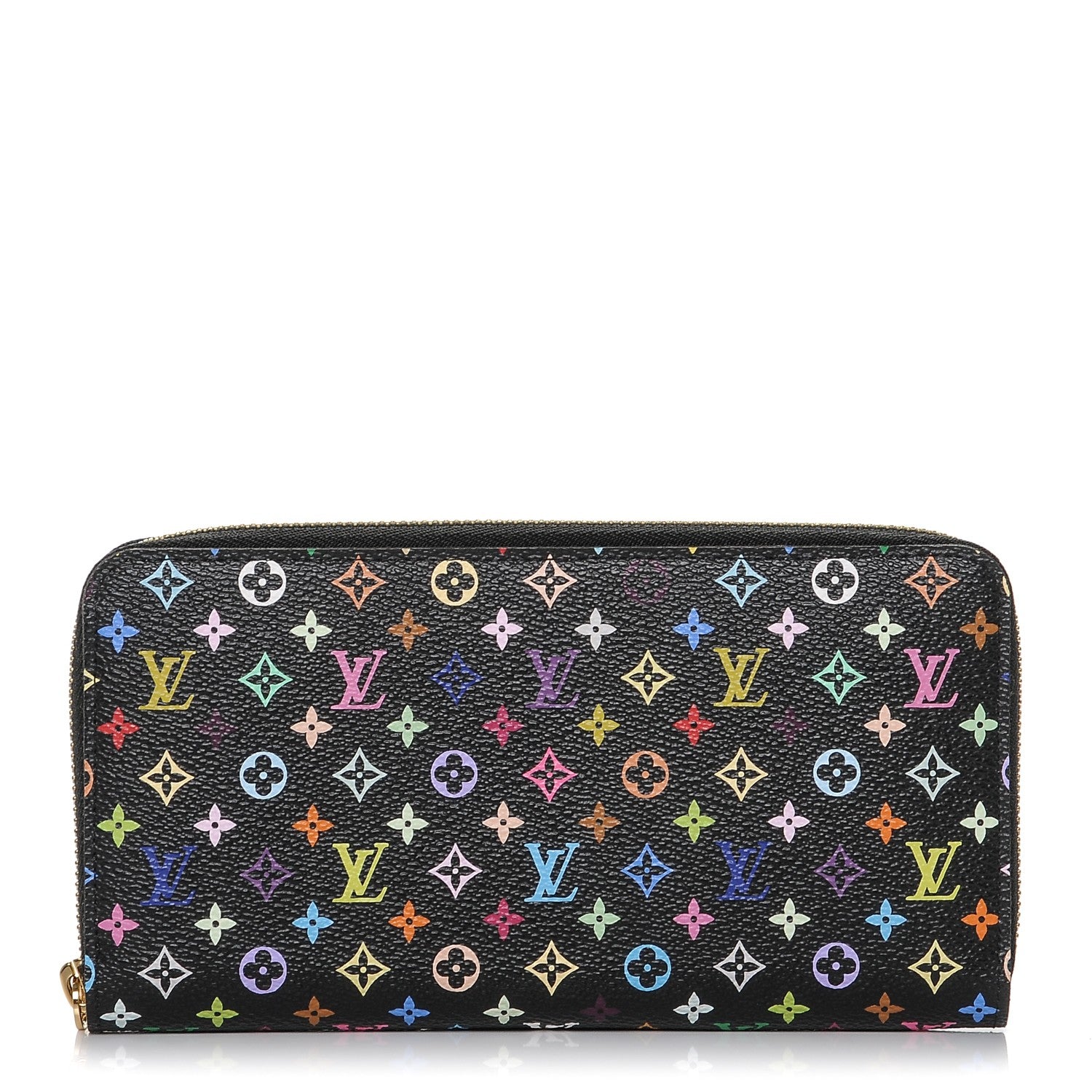 Louis Vuitton Monogram Multicolor Zippy Wallet Black Violet 1 of 6