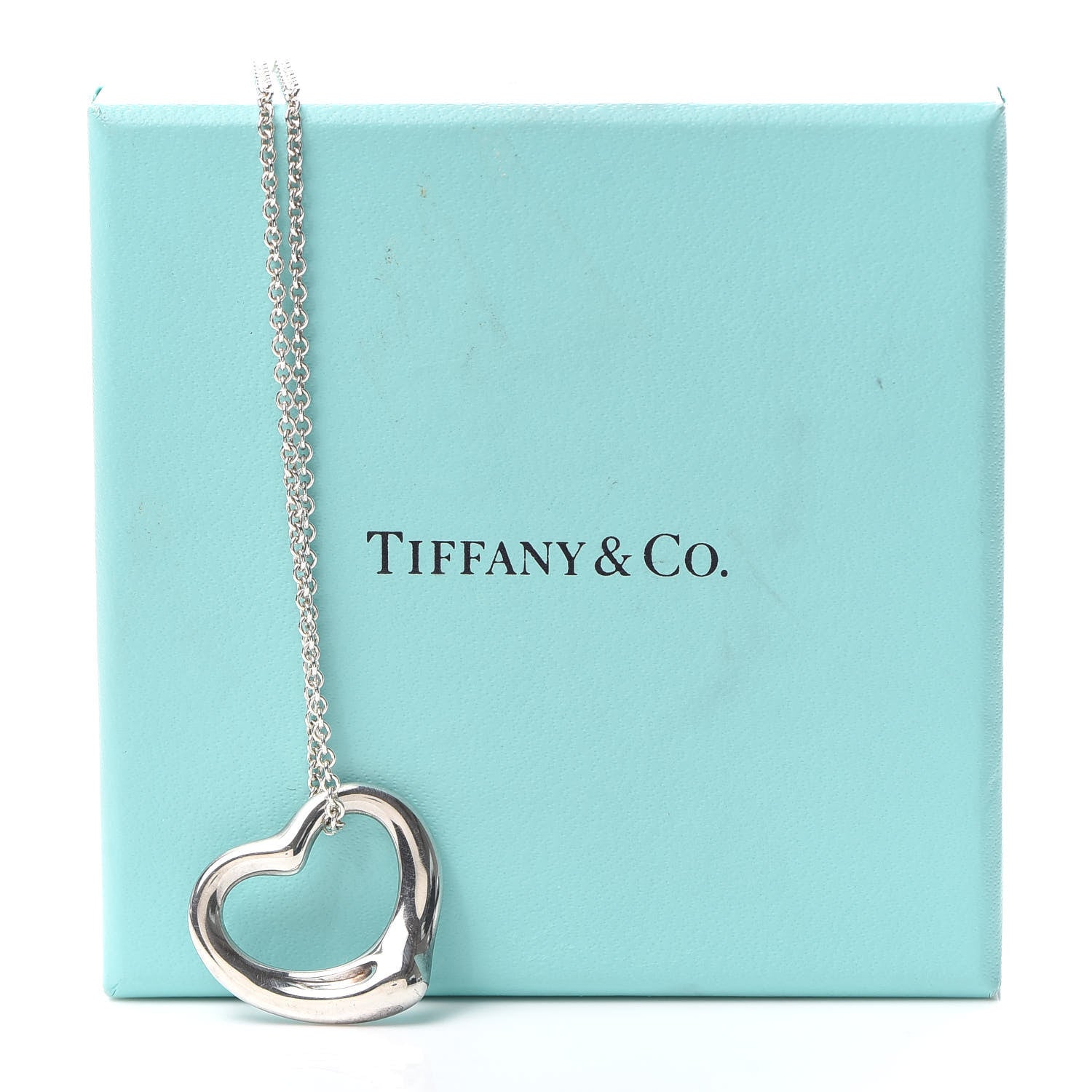 Tiffany Sterling Silver 22mm Elsa Peretti Open Heart Pendant Necklace 6 of 6