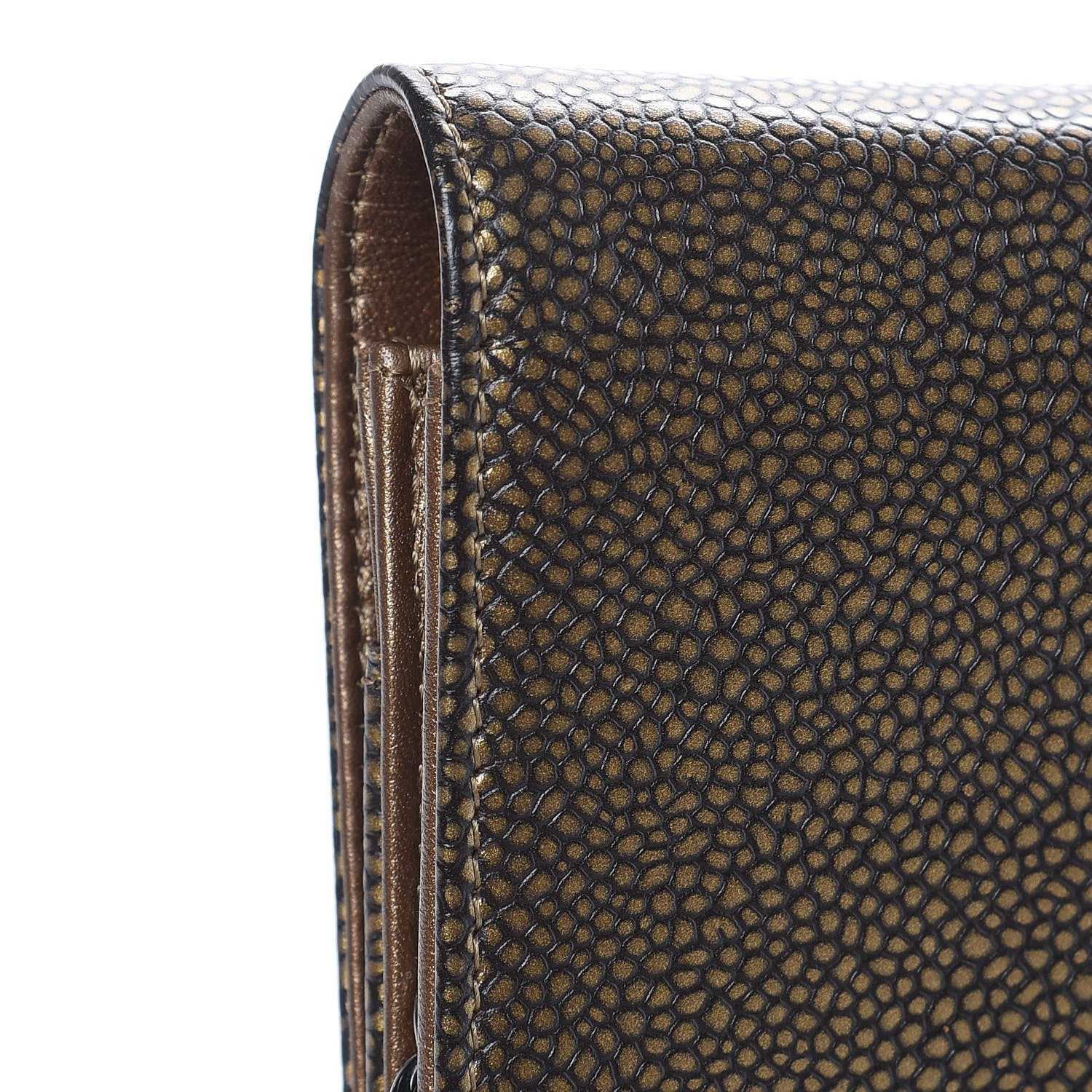Chanel Metallic Caviar Timeless CC Wallet On Chain WOC Bronze 8 of 13